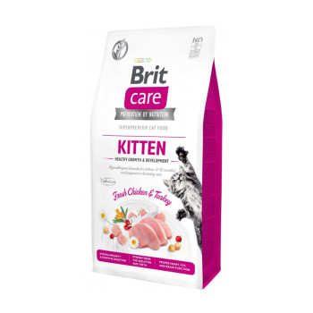 Brit Care Kitten GF Growth and Development корм для кошенят, з куркою та індичкою - 7 кг