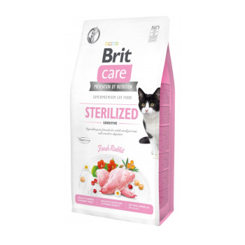 Brit Care Cat GF Sterilized Sensitive корм для котів, з кроликом - 7 кг