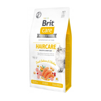 Brit Care Cat GF Haircare Healthy & Shiny Coat корм для кошек, с курицей и лососем - 7 кг