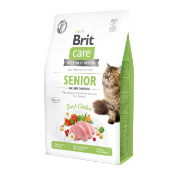 Brit Care Cat GF Senior Weight Control корм для кошек от 7 лет с курой - 2 кг