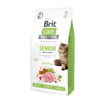 Brit Care Cat GF Senior Weight Control корм для кошек от 7 лет с курой - 7 кг