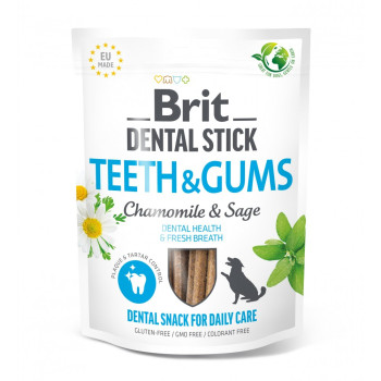 Brit Dental Stick Teeth & Gums ласощі для собак всіх порід, з ромашкою та шавлією - 251 г