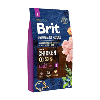 Brit Premium by Nature Adult S корм для собак малых пород, с курицей - 8 кг
