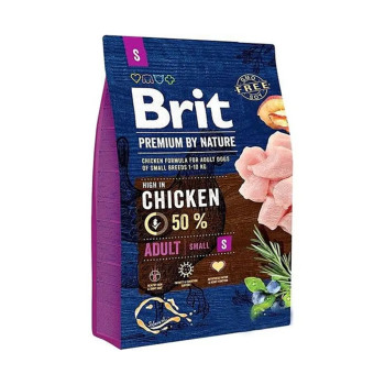 Brit Premium by Nature Adult S корм для собак малих порід, з куркою - 3 кг