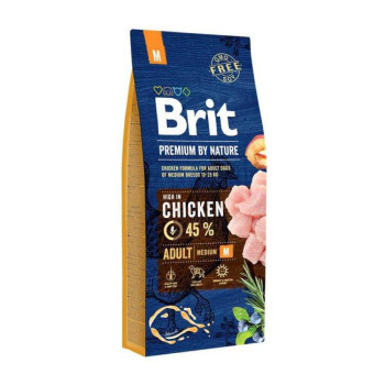 Brit Premium by Nature Adult M корм для собак средних пород, с курицей - 15 кг