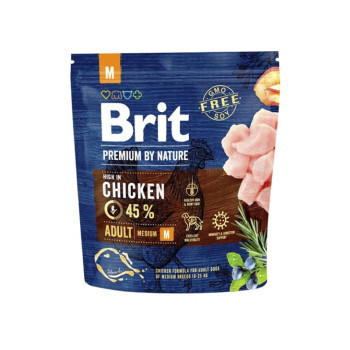 Brit Premium by Nature Adult M корм для собак средних пород, с курицей - 1 кг