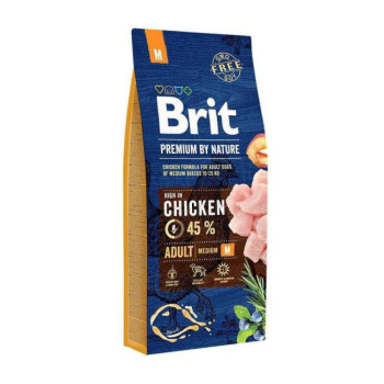 Brit Premium by Nature Adult M корм для собак средних пород, с курицей - 8 кг