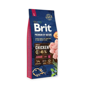 Brit Premium by Nature Junior L корм для щенков больших пород, с курицей - 15 кг