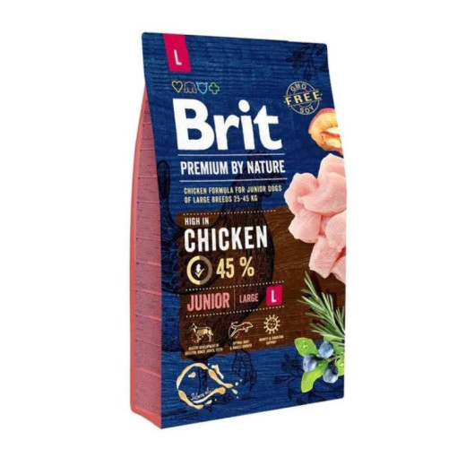 Brit Premium by Nature Junior L корм для щенков больших пород, с курицей - 3 кг