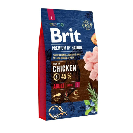 Brit Premium by Nature Adult L корм для собак больших пород, с курицей - 8 кг