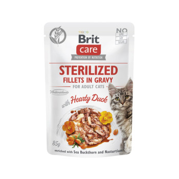 Brit Care Cat Sterilized Fillets In Gravy Hearty Duck корм для котів, з качкою - 85 г
