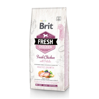 Brit Fresh Puppy Chicken & Potato корм для щенков, с курицей и картофелем - 12 кг