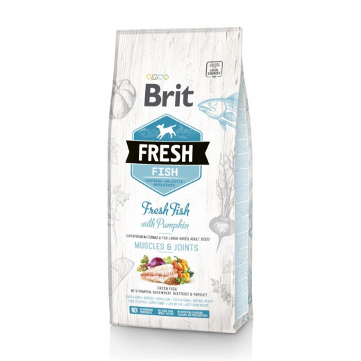 Brit Fresh Adult Large Fish & Pumpkin корм для собак больших пород, с рыбой и тыквой - 12 кг