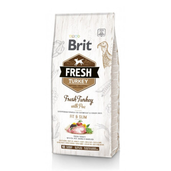Brit Fresh Adult Light Fit Turkey & Pea корм для собак, с индейкой и горохом - 12 кг