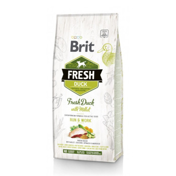 Brit Fresh Adult Run Work Duck & Millet корм для собак, с уткой и пшеном - 12 кг