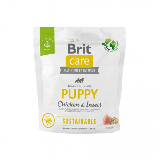 Brit Care Sustainable Puppy корм для щенков, с курицей и насекомыми - 1 кг
