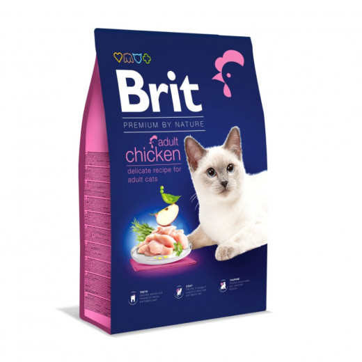 Brit premium by Nature Cat Adult Chicken корм для котів, з курою - 8 кг