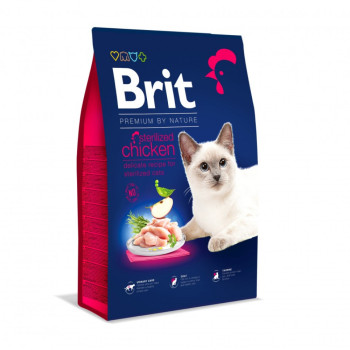 Brit Premium by Nature Cat Sterilized Chicken корм для кошек, с курицей - 8 кг