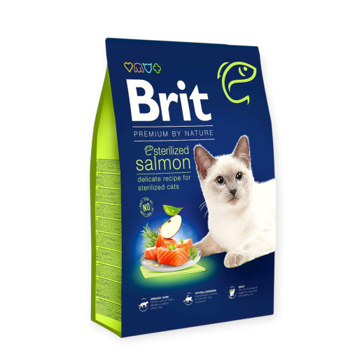 Brit Premium by Nature Cat Sterilized Salmon, корм для котів, з лососем - 8 кг