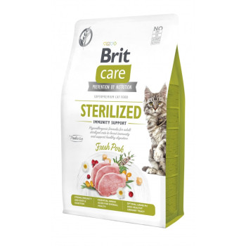 Brit Care Cat GF Sterilized Immunity Support корм для котів, зі свининою - 2 кг