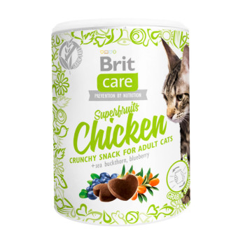 Brit Care Superfruits Chicken ласощі для котів, з куркою, обліпихою та чорницею - 100 г