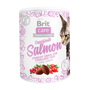 Brit Care Superfruits Salmon ласощі для стерилізованих котів, з лососем, 100 г