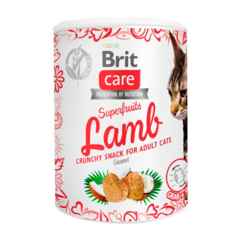 Brit Care Superfruits Snack Lamb ласощі для котів, з ягням та кокосом - 100 г