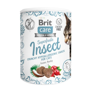 Brit Care Superfruits Snack Insect ласощі для котів, з комахами, кокосом та шипшиною - 100 г