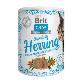 Brit Care Superfruits Snack Herring ласощі для котів, з оселедцем та обліпихою - 100 г