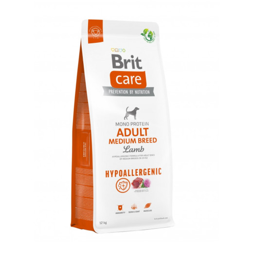 Brit Care Hypoallergenic Adult Medium корм для собак средних пород, с ягненком - 12 кг