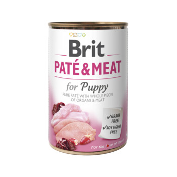 Brit Care Pate & Meat корм для щенков, с курицей и индейкой - 400 г