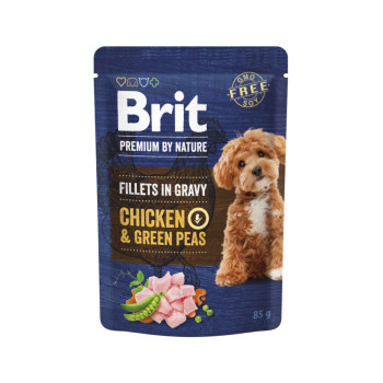 Brit Premium Fillets in Gravy корм для собак малих порід, з куркою та горошком - 85 г