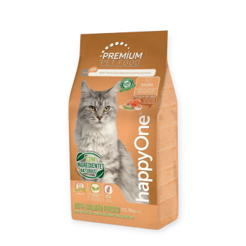 happyOne Premium Cat Fresh Salmon корм для кошек, с лососем - 1,5 кг