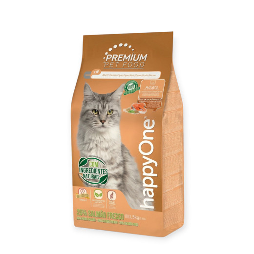 happyOne Premium Cat Fresh Salmon корм для котів, з лососем - 1,5 кг