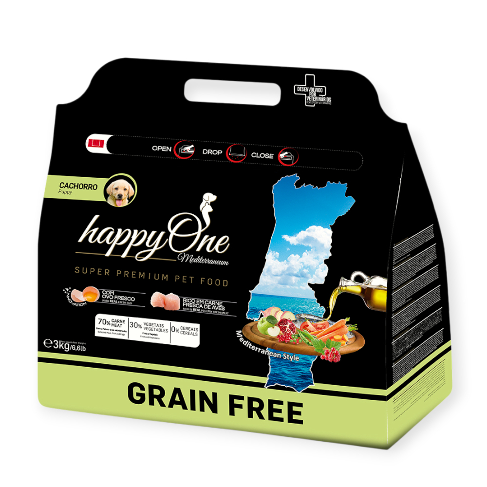 happyOne Mediterraneum Puppy Fresh Meat корм для цуценят, з м'ясом птиці - 3 кг