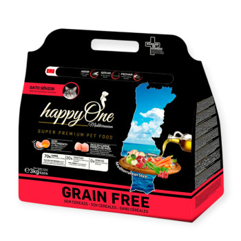 happyOne Mediterraneum Senior Cat Fresh Meat для літніх котів, з м'ясом птиці - 3 кг