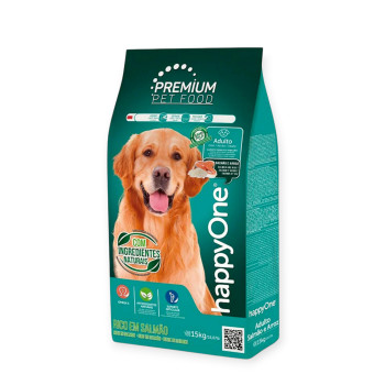 happyOne Premium Adult Dog Salmon & Rice корм для собак, із лососем - 15 кг