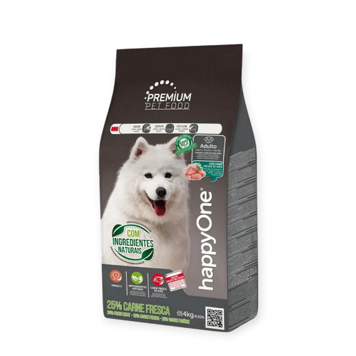 happyOne Premium Adult Dog Fresh Meat корм для дорослих собак, з м'ясом птиці - 4 кг