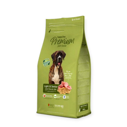 happyOne Premium Dog Light & Senior Fresh Meat корм для літніх собак, з м'ясом птиці - 4 кг