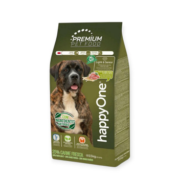 happyOne Premium Dog Light & Senior Fresh Meat корм для пожилых собак, с мясом птицы - 15 кг