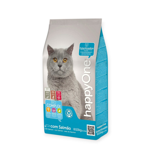 happyOne Sterilized Cat  для стерилізованих котів, з куркою та лососем - 10 кг