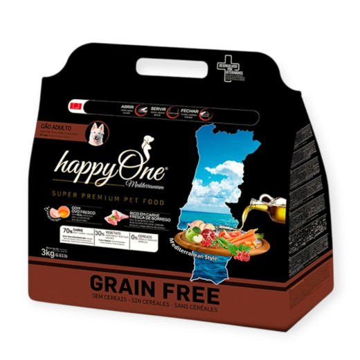 happyOne Mediterraneum Adult Dog Fresh Lamb для собак, зі свіжим ягням - 3 кг