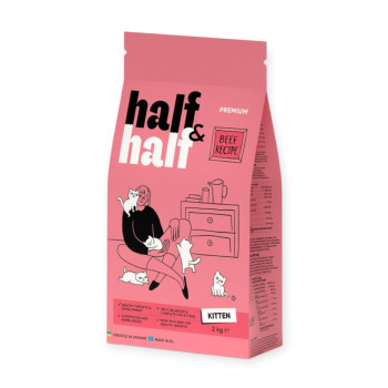 Half&Half Kitten корм для кошенят, з яловичиною - 2 кг