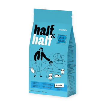 Half&Half Puppy корм для цуценят, з яловичиною - 2 кг