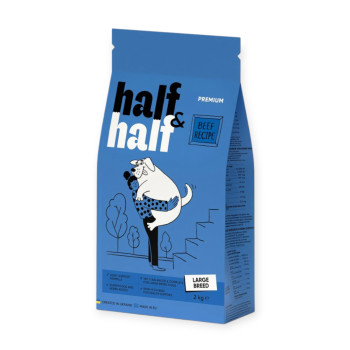 Half&Half Adult Dogs Large Breed корм для собак больших пород, с говядиной - 2 кг
