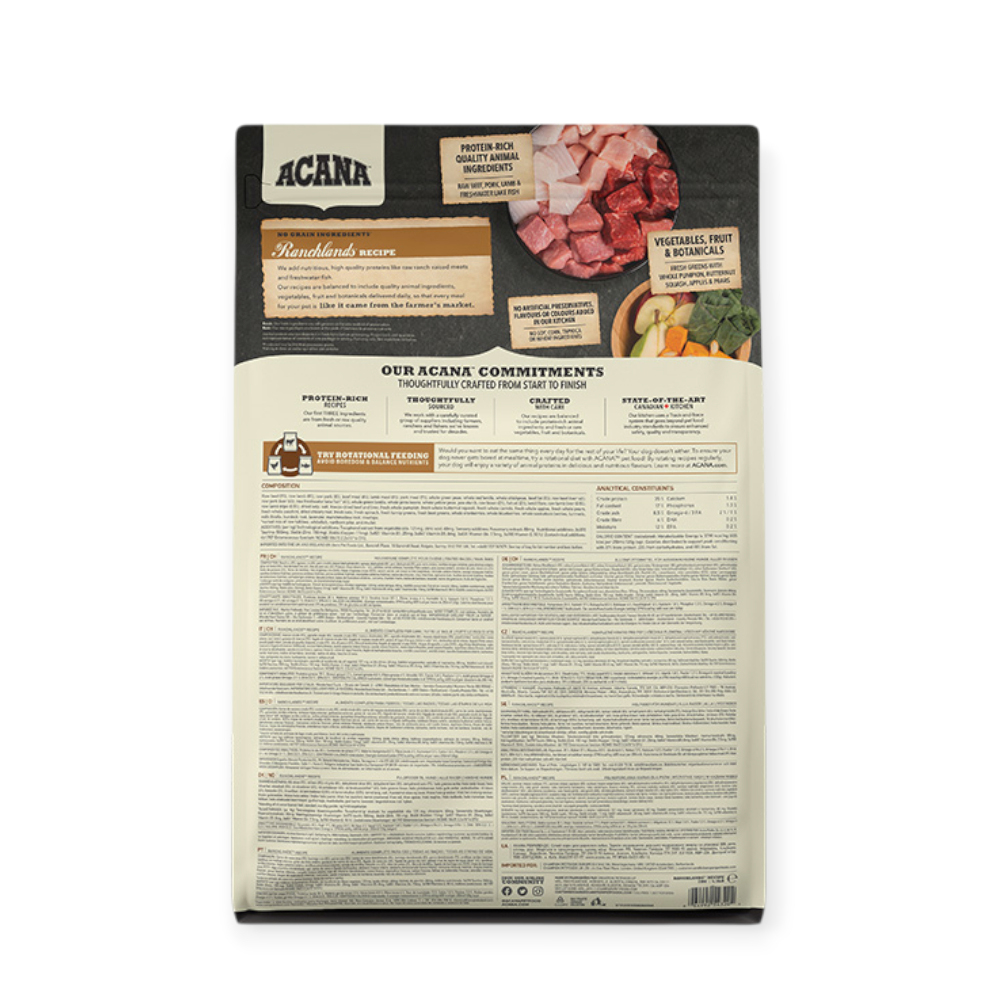 Acana Ranchlands Dog корм для собак, з м'ясом бика, ягня та свині - 2 кг