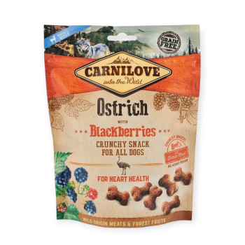 Carnilove Dog Crunchy Snack Ostrich & Blackberries для собак, з м'ясом страуса - 200 г