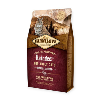 Carnilove Cat Reindeer Energy & Outdoor корм для активних котів, з олениною - 2 кг