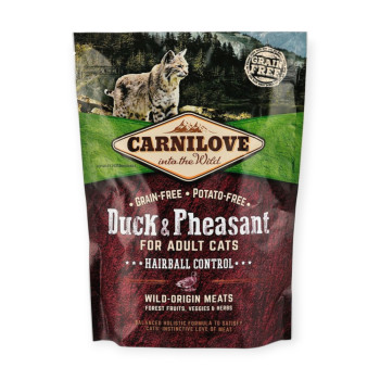 Carnilove Cat Duck & Pheasant Hairball Control для виведення шерсті, з качкою та фазаном - 400 г
