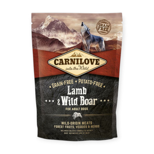 Carnilove Dog Adult Lamb & Wild Boar корм для собак, з ягням та диким кабаном - 1,5 кг